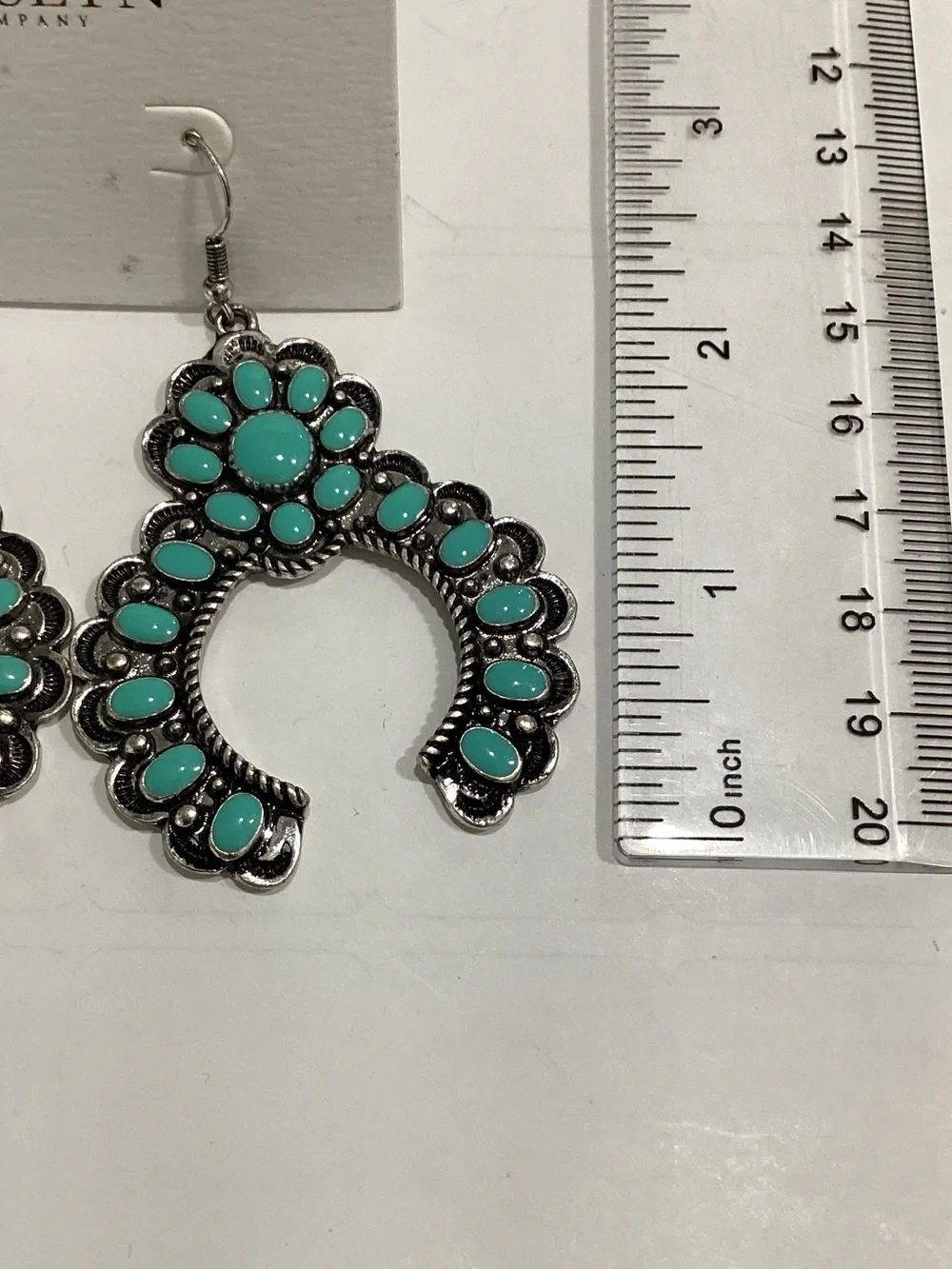 Teal Stone Statement Drop Earrings